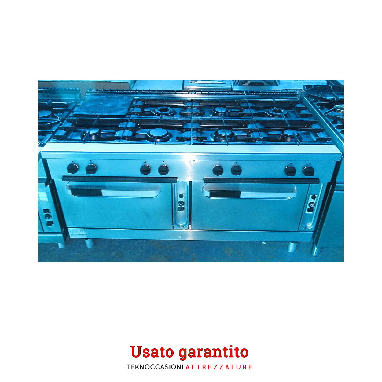 Cucina a gas 8 fuochi 2 forni Zanussi 