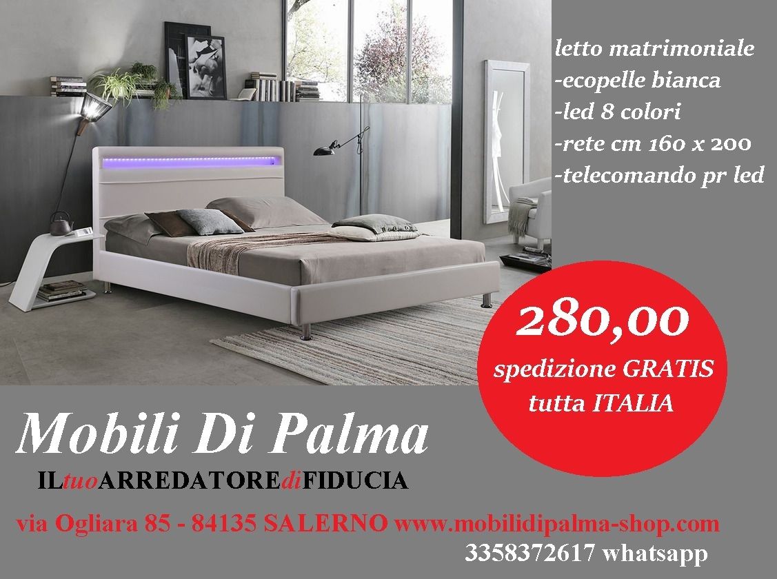 LETTO MATRIMONIALE CON LED