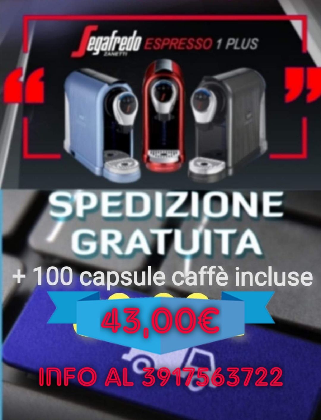 Macchina da caff originale segafredo + 100 caff 