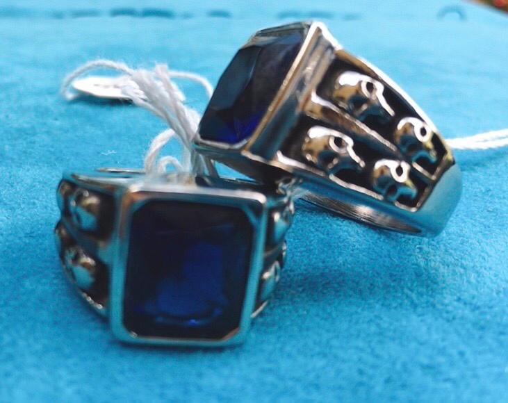 Anello Acciaio Cristallo Blu Ane17