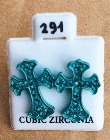 Coppia Orecchini Croci Azzurre CZ291
