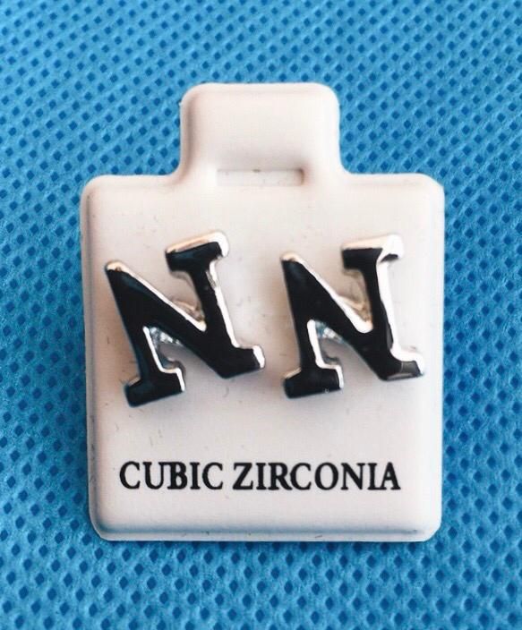 Coppia Orecchini Lettere N CZ175