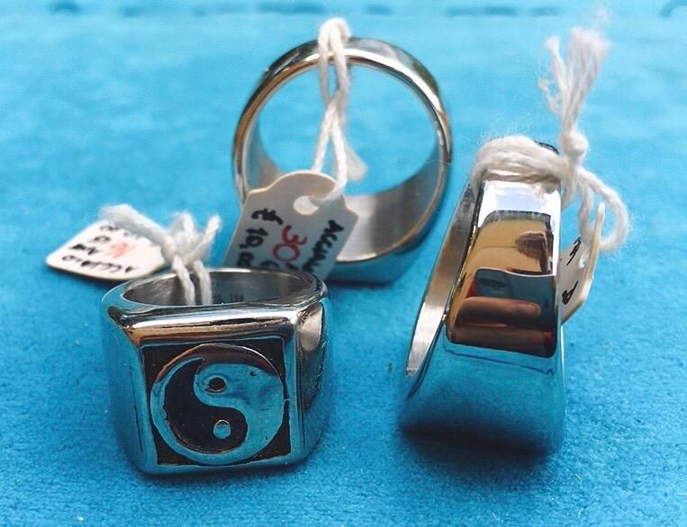 Anello Acciaio Yin Yang Ane45