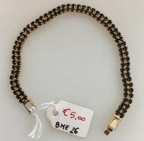 Braccialetto Strass Neri BMe26