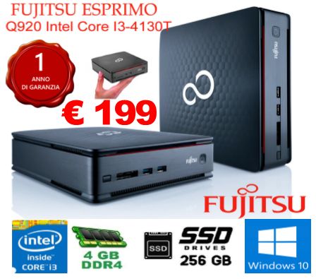 Fujitsu Esprimo Q920 Mini, i3-4130t, RAM 4GB, SSD 