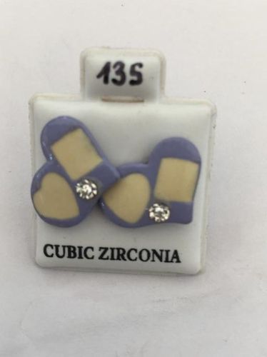 Orecchini Cuori Viola CZ136