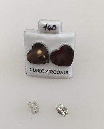 Orecchini Cuori Acciaio CZ140