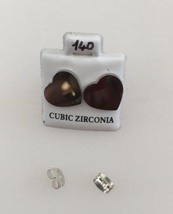 Orecchini Cuori Acciaio CZ140