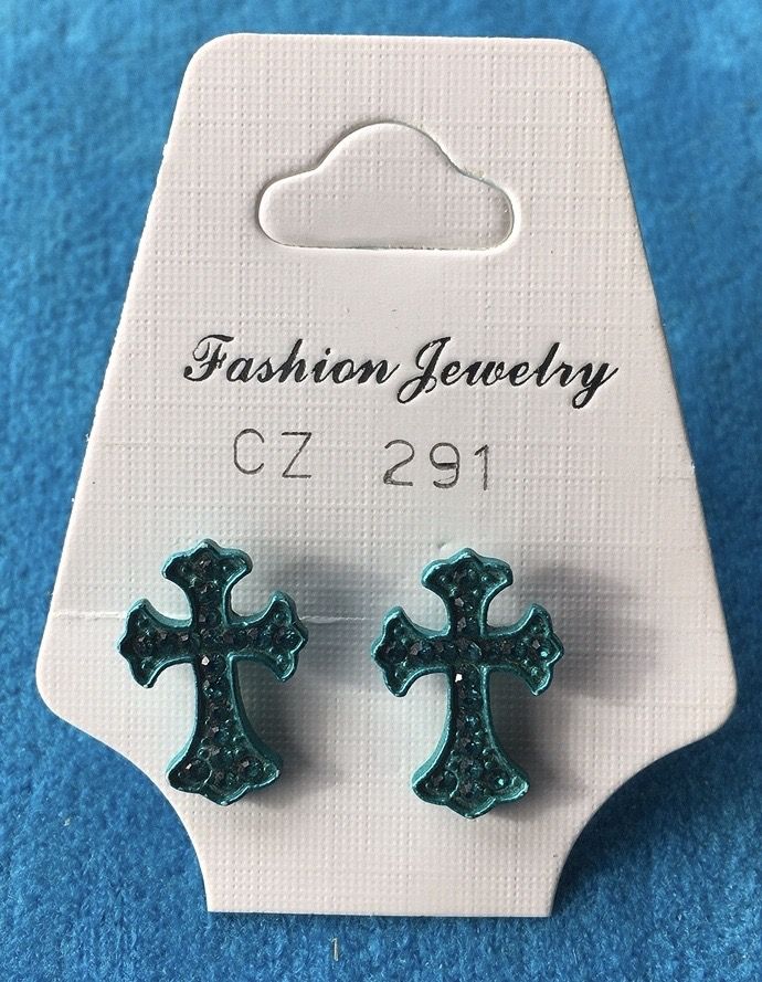 Orecchini Croci Azzurre CZ291