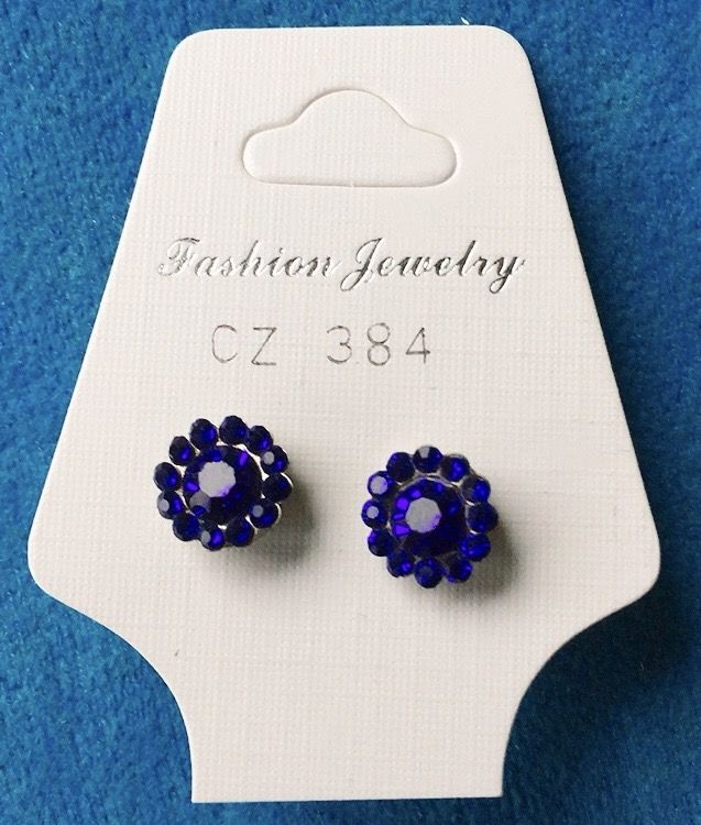 Orecchini Cristalli Blu CZ384