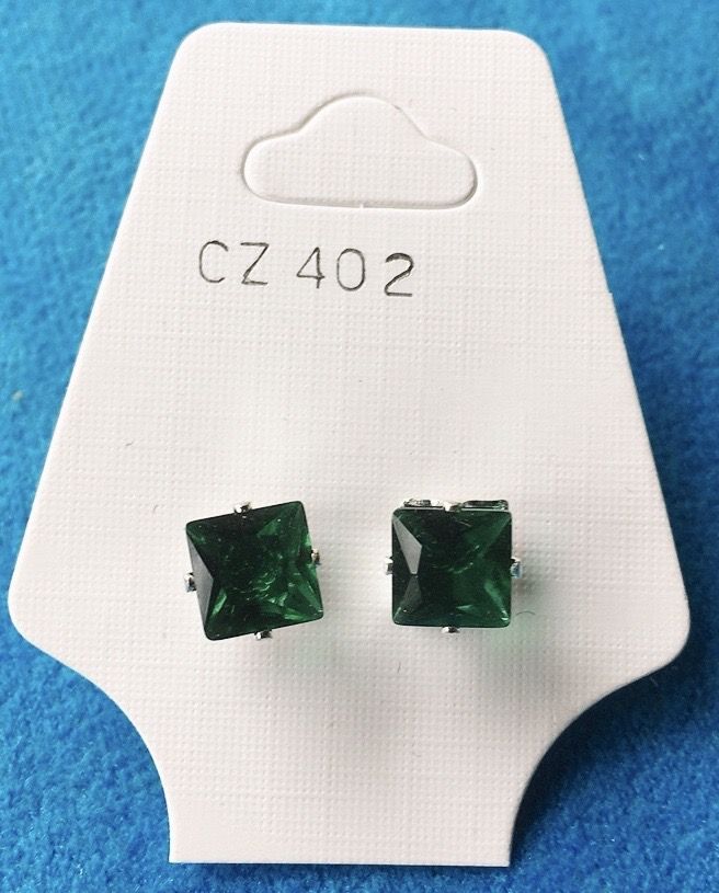 Orecchini Cristalli Verdi CZ402