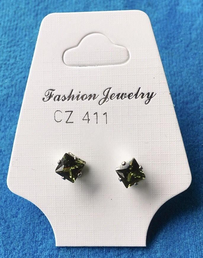 Orecchini Cristalli Verdi CZ411