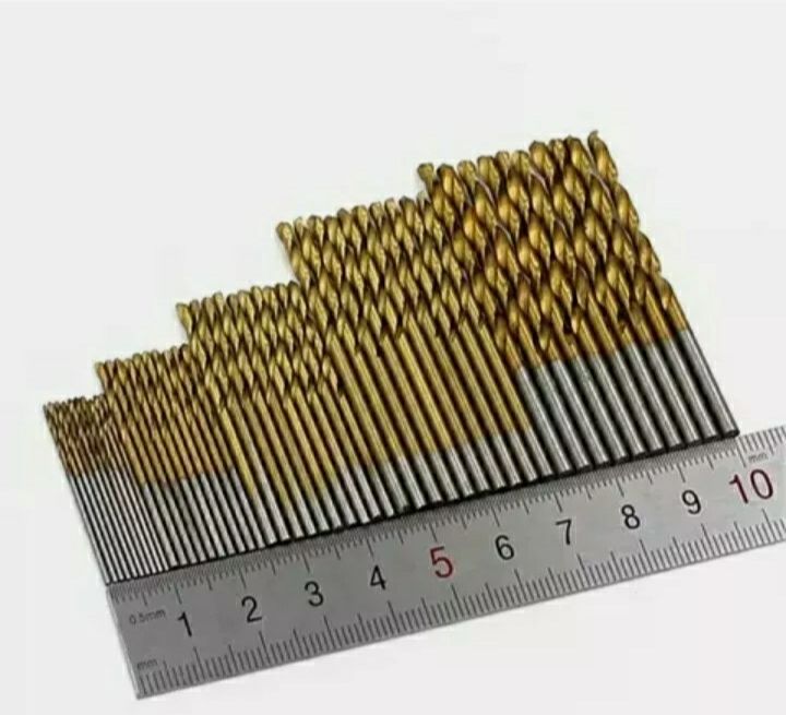 Set 50 mini punte trapano elicoidali misure 1-3 mm