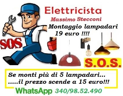 Servizio montaggio lampadari con 19 euro