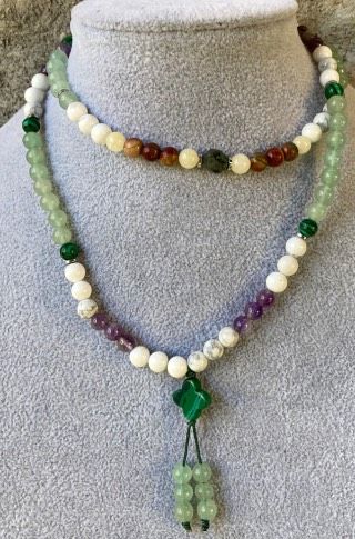 Collana Mala Howlite e Giada ( CHow21 )