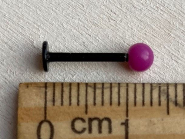 Piercing Labret Nero e Viola ( PLab74 )