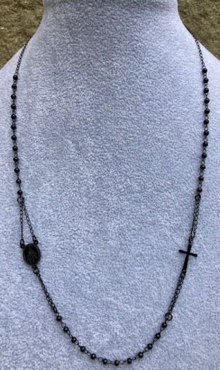 Collana Acciaio Rosario Nero ( CAc161 )