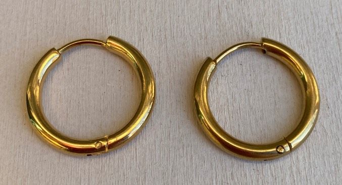Orecchini Cerchietto Acciaio Dorato ( OCc08 )