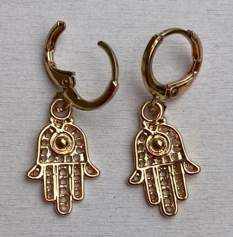 Orecchini Dorati Mano di Fatima ( OCi15 )