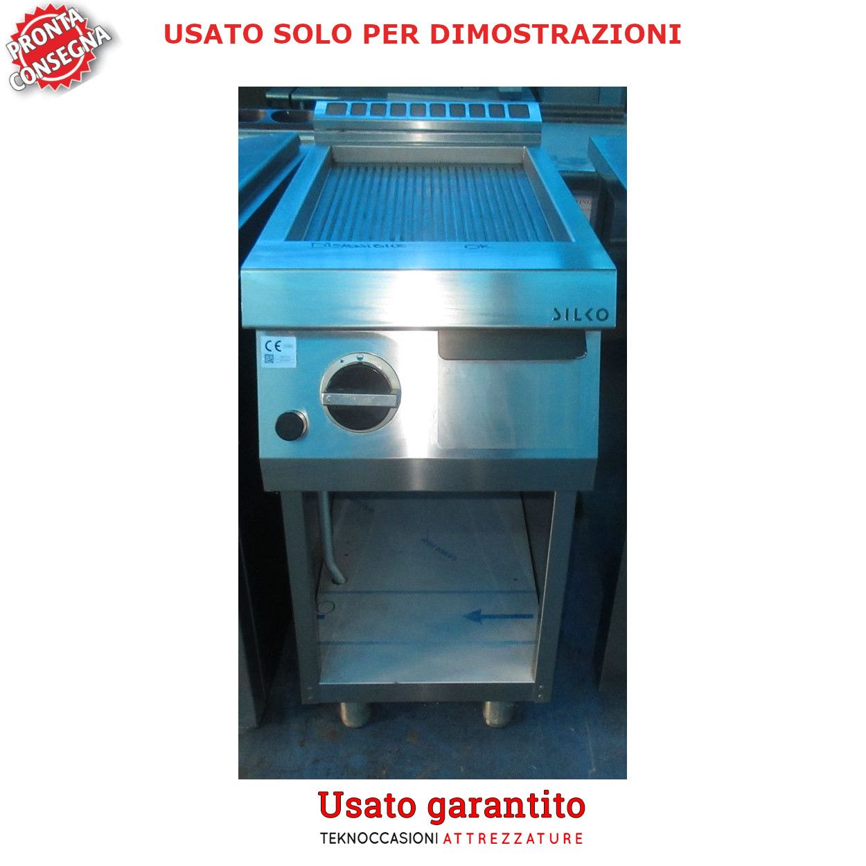 Piastra a gas rigata professionale 40x70x90