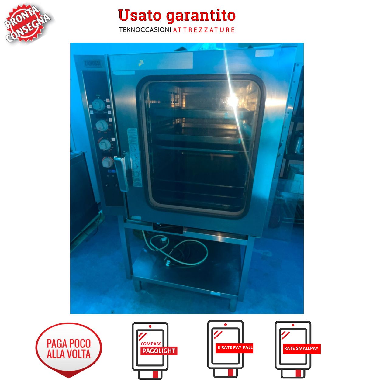 Forno a gas trivalente Zanussi 20 teglie GN 1/1