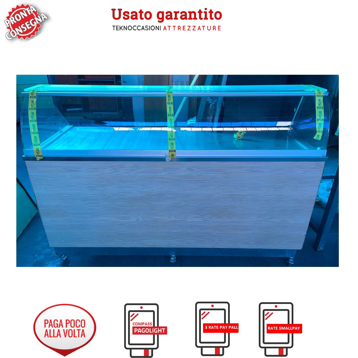 Vetrina espositiva per pizza 200x73x140