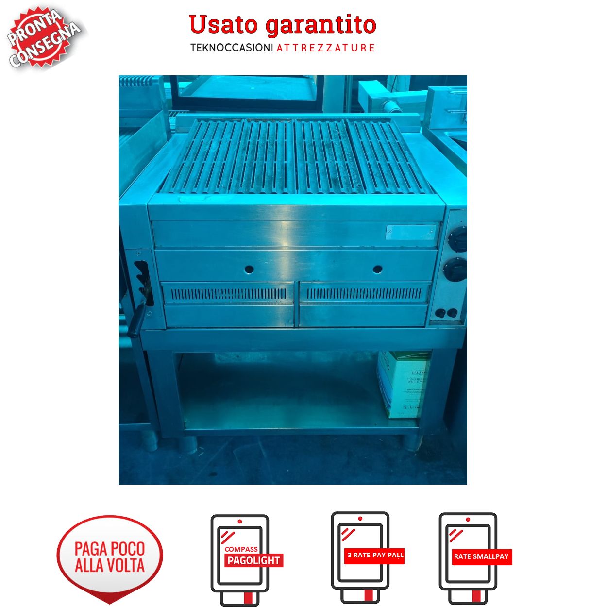Griglia a pietra lavica a gas per carne e pesce 80